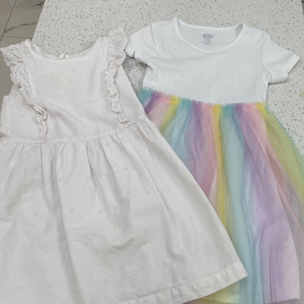 Wonder Nation and Gap girls white eyelet dresses size small
